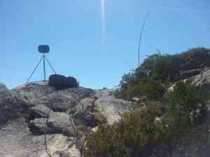 Operating from the summit of Mt McLeod with an end fed antenna supported via a squid pole